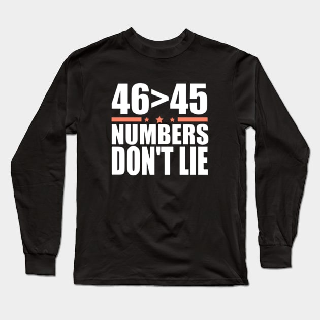 46 greater than 45 Long Sleeve T-Shirt by kirkomed